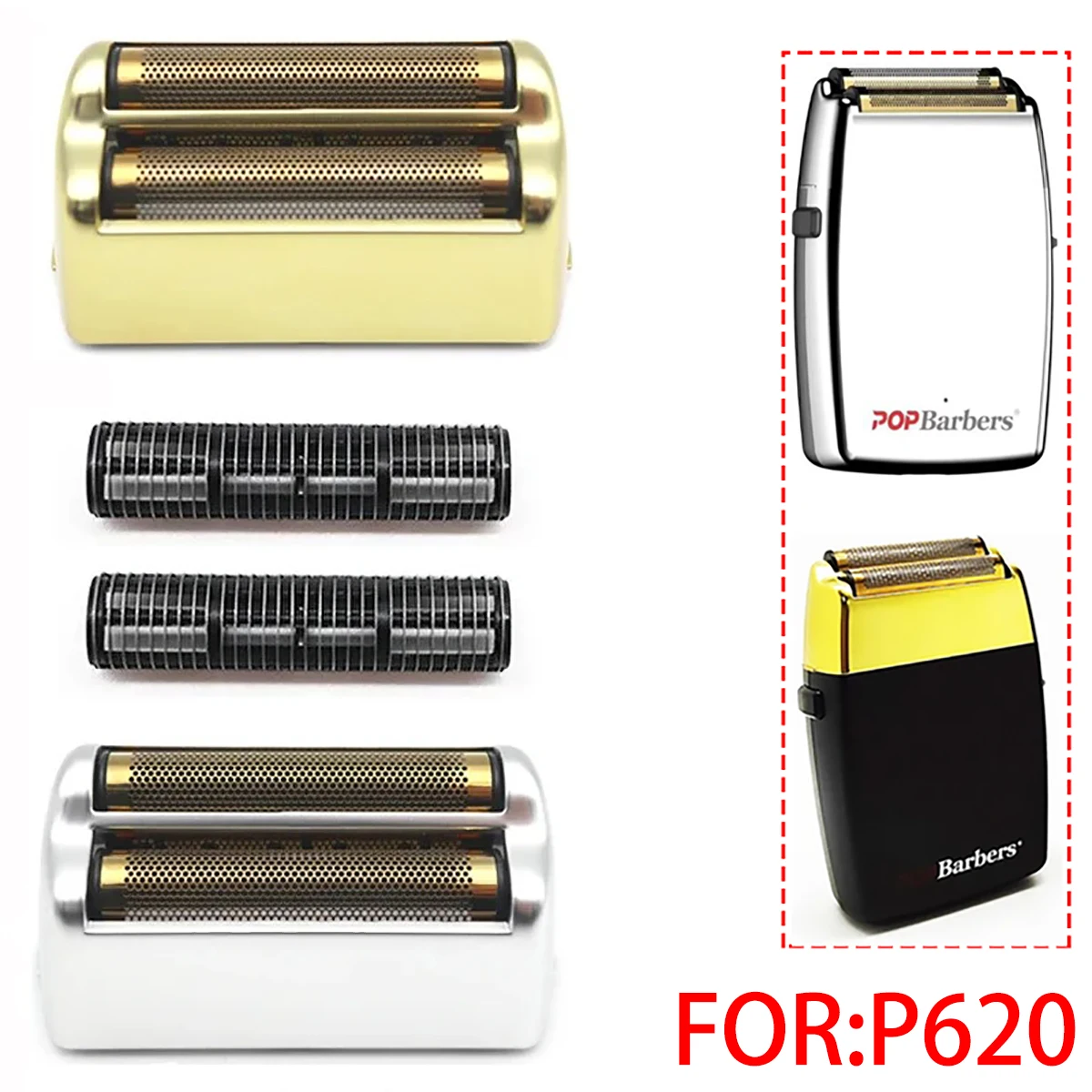 Pop Barbers P620 Rasierer Professioneller Herren-Barbershop-Haarschneider Original Schneidkopf Messernetz Klingensatz Trimmer Zubehör Image