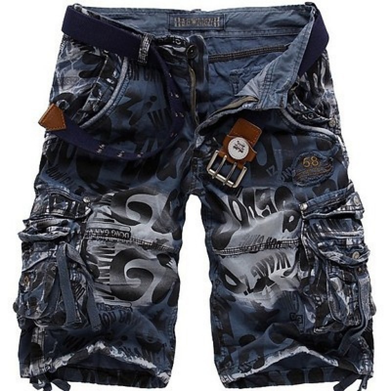 Men's Comfort Waist Tactical Cargo Cargo Shorts Shorts Casual Shorts Multi Pocket Flap Pocket Camouflage Windproof Wearable Knee Length Casual Outdoor Streetwear Fashion Streetwear Blue Army Green