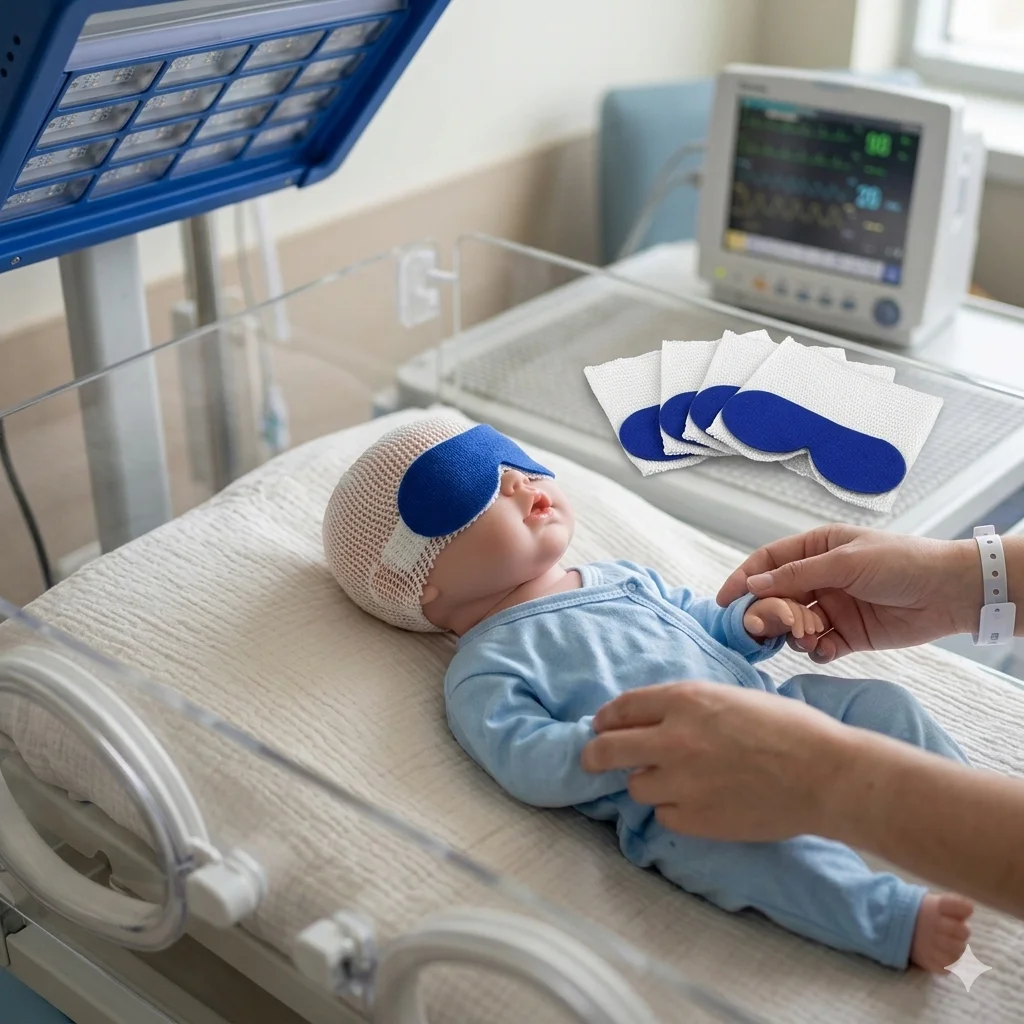 5/10 Stück Baby-Schlafmaske Neugeborenen-Phototherapie-Augenschutzmaske Lichtabschirmende Atmungsaktive Elastische Strahlenschutz-Augenpads Image