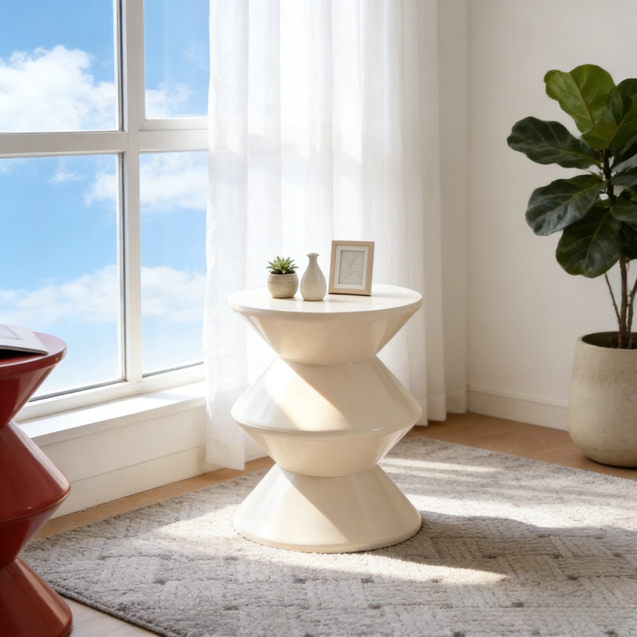 Runder Couchtisch Haushalt Schuhwechselhocker Wohnzimmer Bank Kunststoff Niedriger Hocker Bürostuhl Wohnzimmermöbel Image
