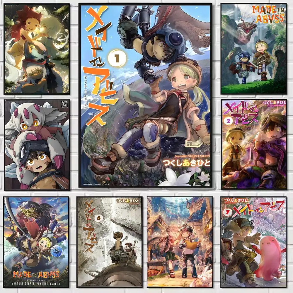 Anime M-Made in Abyss Gemälde Kalligraphie Leinwand Poster: Faltenfrei Wasserdicht Langlebig All Space Wanddekoration Image