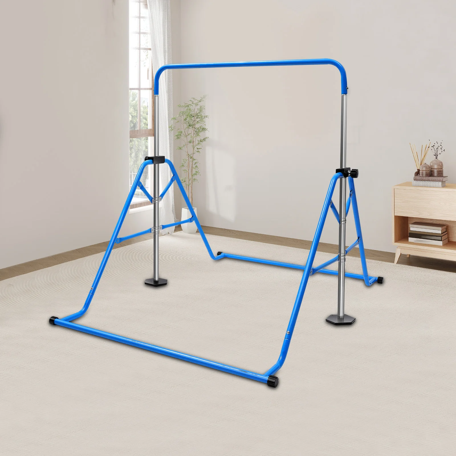 Praktische Höhenverstellbare Reckstange, Stabile Installationsfreie Indoor-Fitnessstange Geeignet für Haushalt und Innen-Trainingsbereich Image