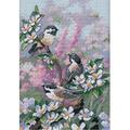 Dimensions Gold Petite Counted Cross Stitch Kit 5 X7 -Chickadees In Spring (16 Count)