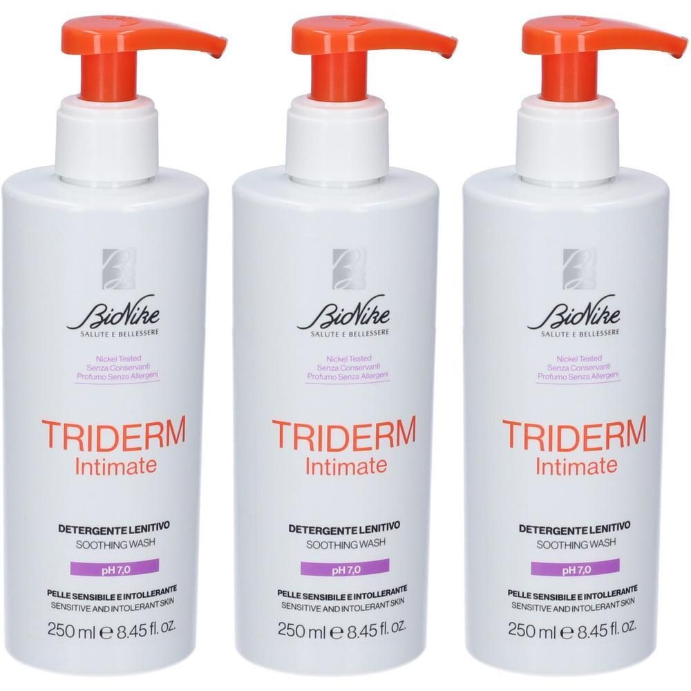 BioNike Triderm Intimate Detergente Lenitivo pH 7.0 3x250 ml Gel deter
