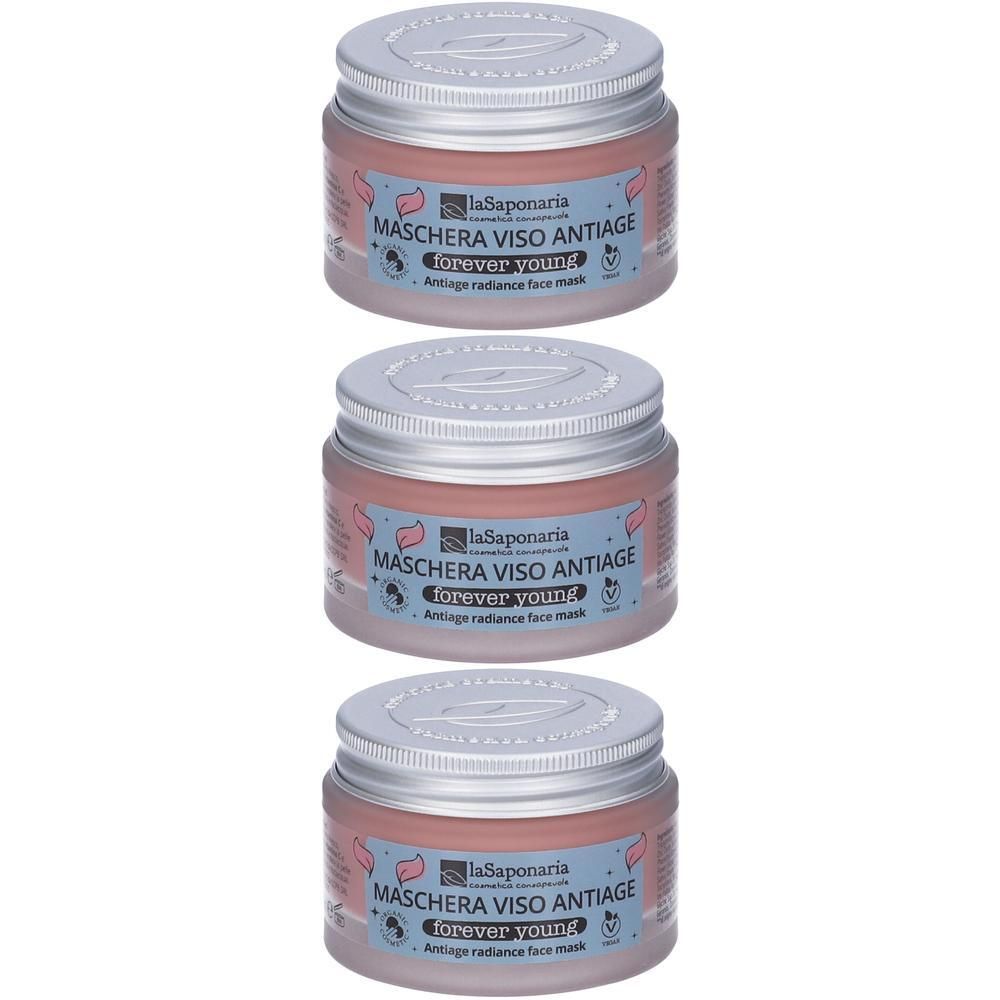 Maschera Viso Anti-Age Illuminante Forever Young 3x50 ml