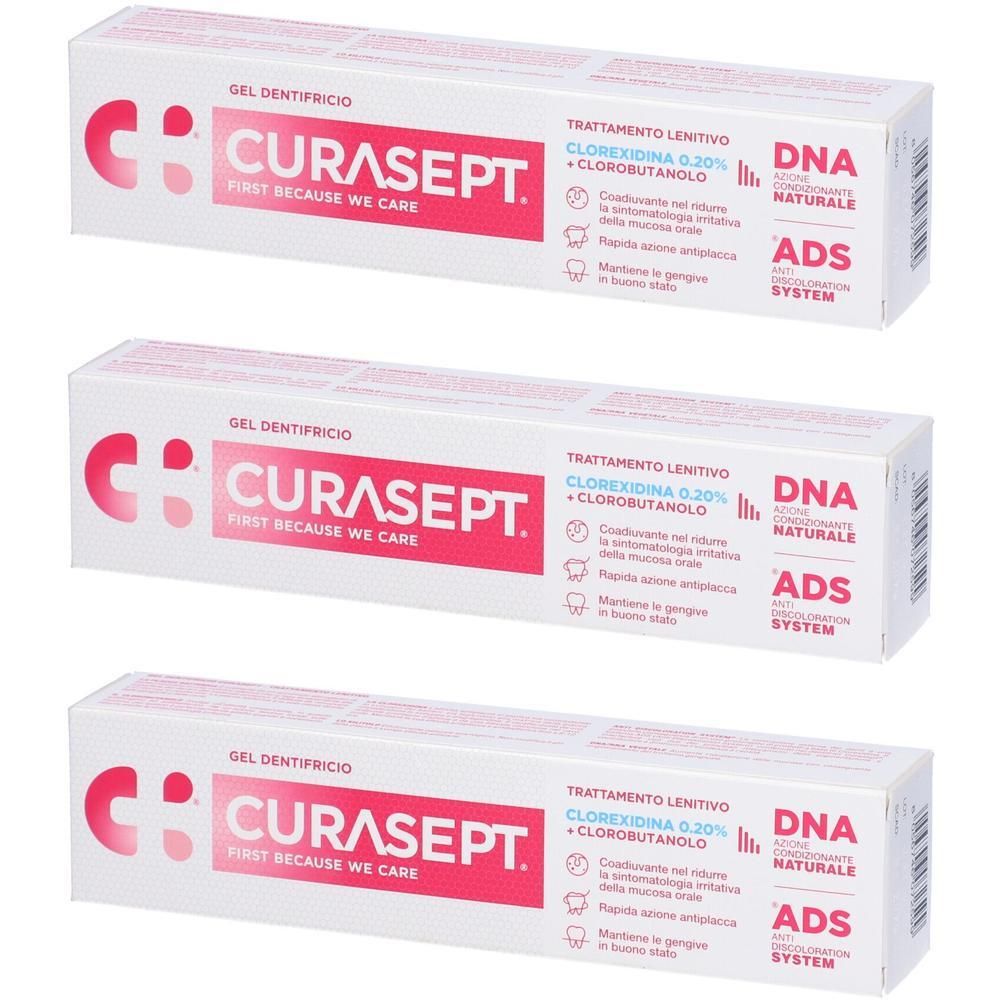 Curasept Gel Dentifricio Ads Dna Trattamento Lenitivo 3x75 ml dentale