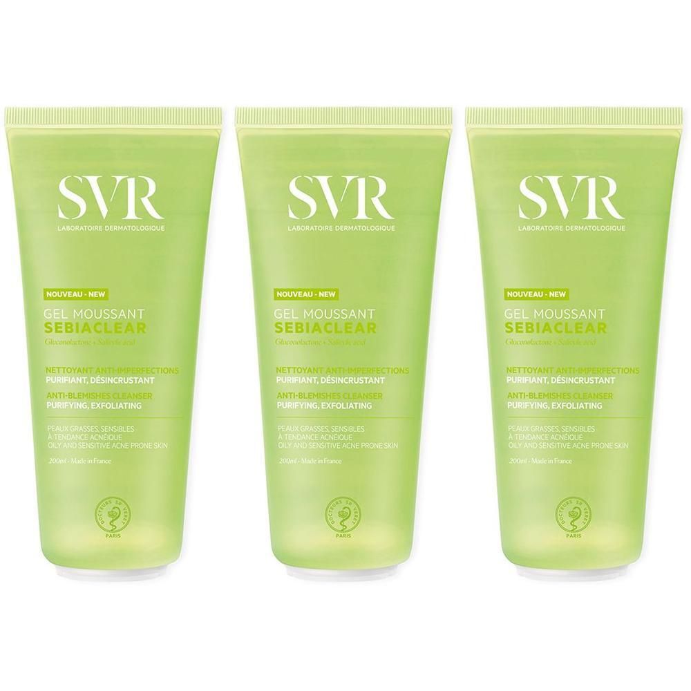 SVR SEBIACLEAR Gel Moussant 200ml 3x200 ml