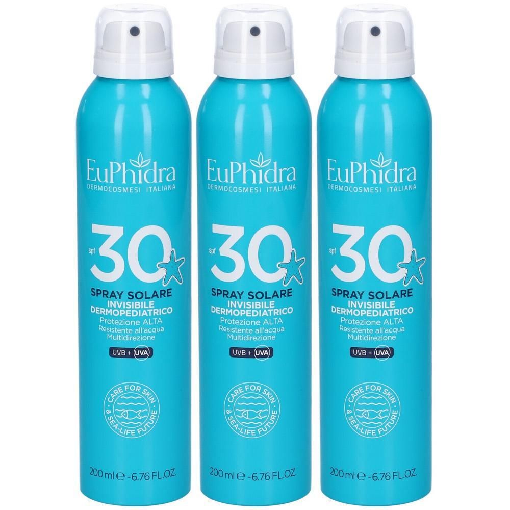Euphidra Kaleido Spray Invisibile Bambini Spf30 3x200 ml