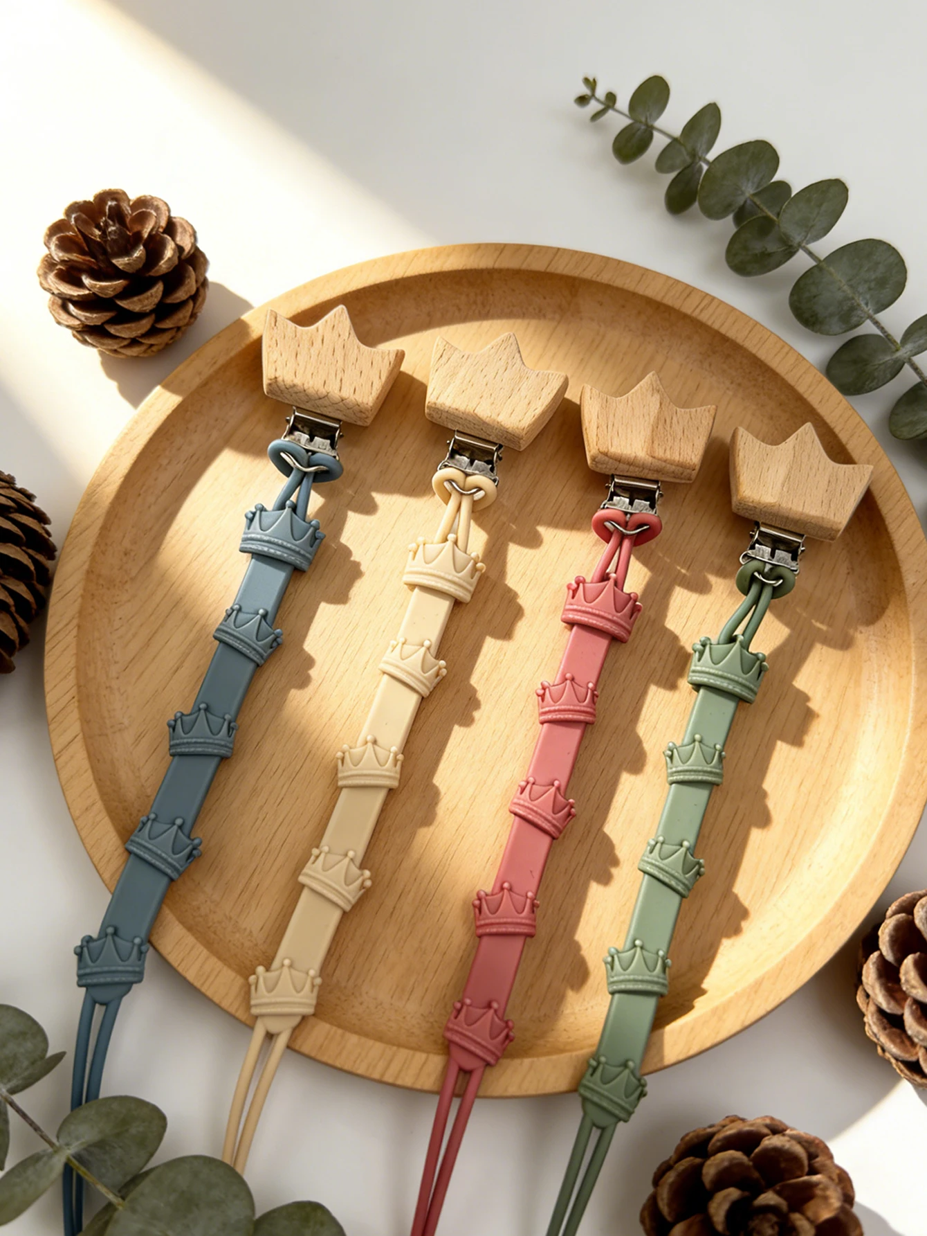 Baby-Accessoires Neugeborenenprodukte Schnullerkette mit Jute-Blume Anti-Verlust-Kette Schnuller-Beißring-Clip Silikon Kindergeschenk Image