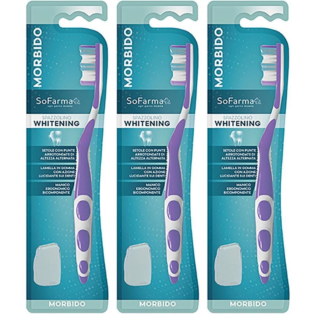 Sofarmapiu' Spazzolino Whitening Setole Morbide 3x1 St