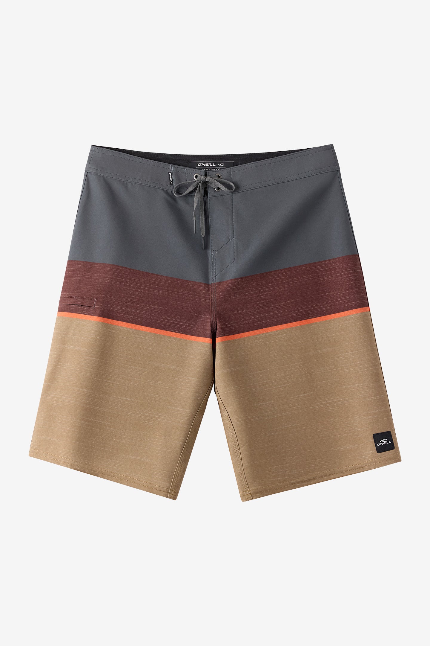 O'Neill Men's Hyperfreak Heat Block 21"" Board Shorts in Dark Khaki, Size 33, Elastane/Polyester