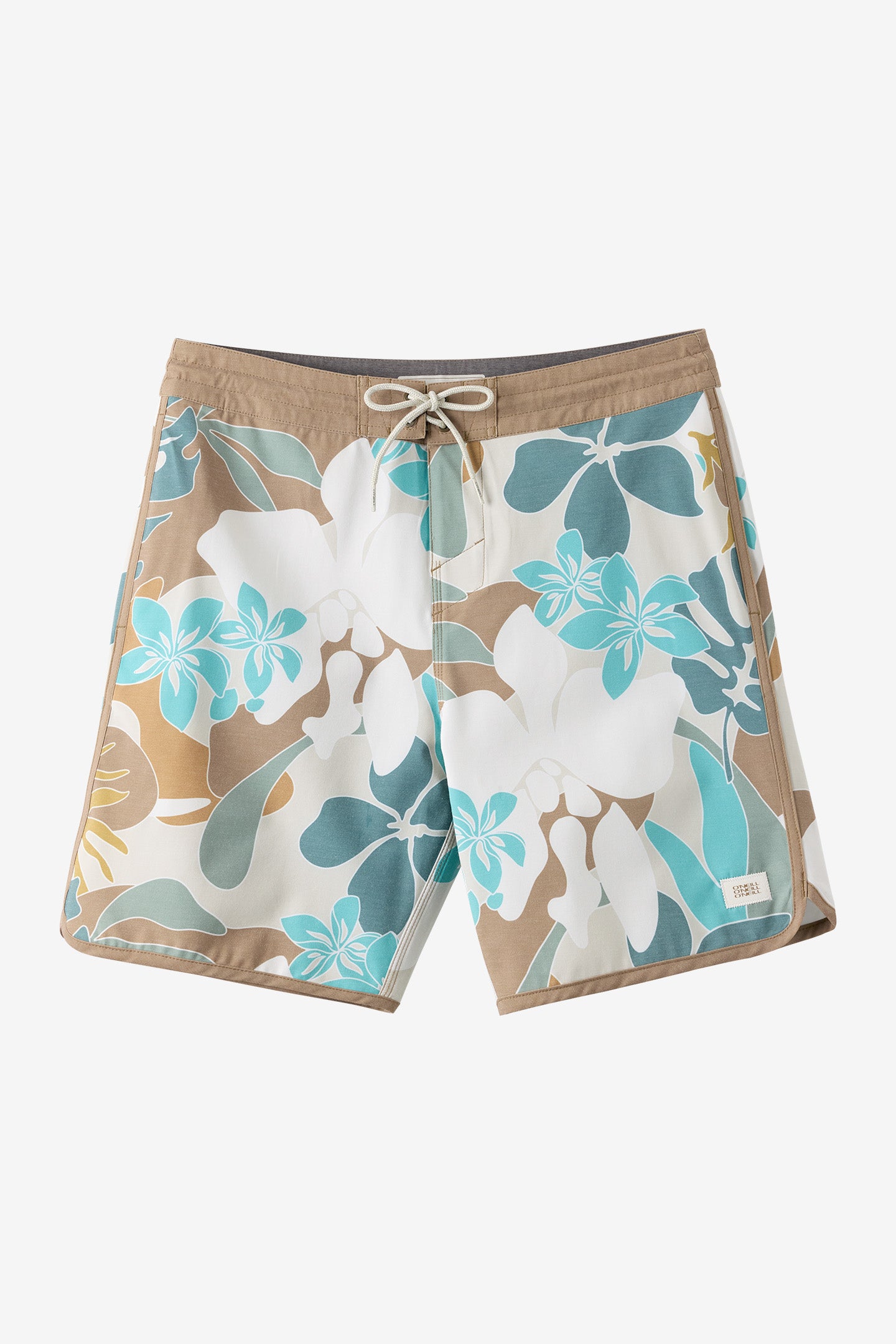 O'Neill Men's Cruzer Scallop 18"" Board Shorts in Lt Khaki, Size 31, Elastane/Polyester