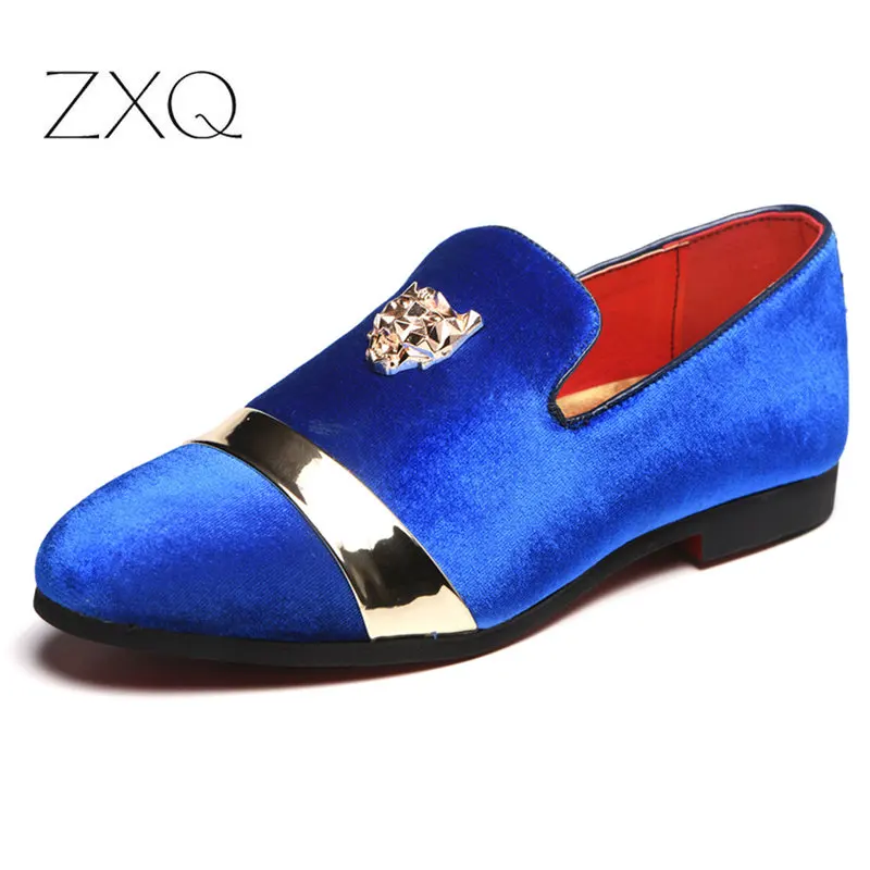 Neue Mode Gold Top Männer Samt Kleid schuhe Plus Größe Herren Handmade Loafers männer Wohnungen Party und Hochzeit Schuhe