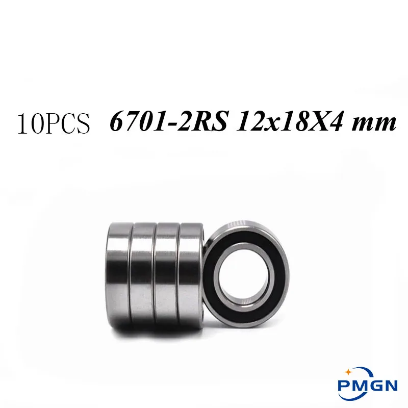 Freies Verschiffen 10PCS ABEC-5 6701-2RS Hohe qualität 6701RS 6701 2RS RS 12x18X4mm Miniatur Gummi dichtung Rillenkugellager lager Image