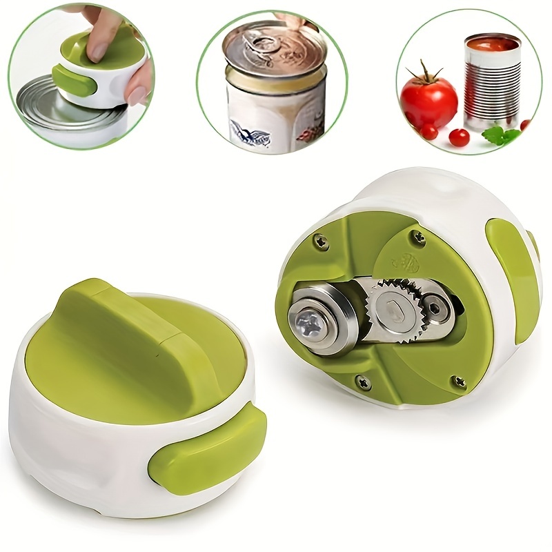 Portable Manual Can Opener Adjustable Anti Slip Can Lid Opener For Easy Kitchen Use green