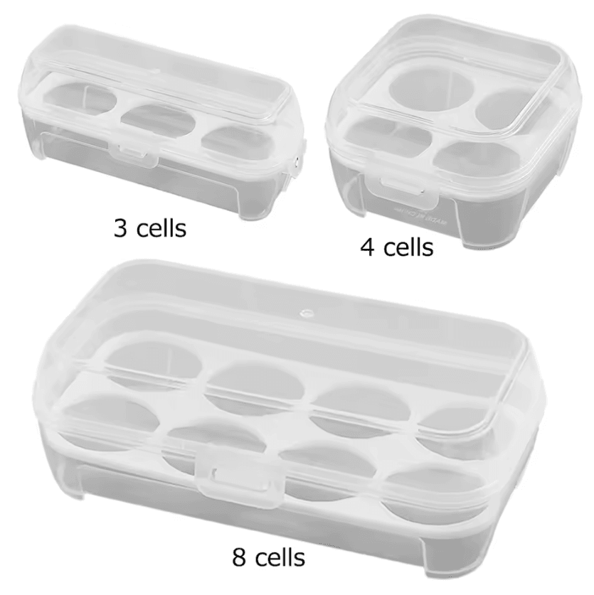 CrystalNest Portable Egg Storage Case 1pc 3 Grids