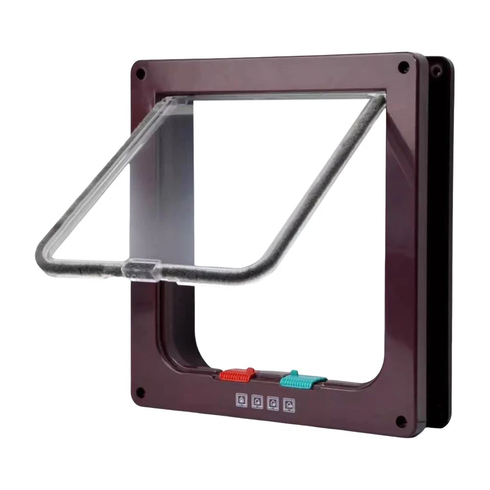 Secure 4 Way Lock Dog And Cat Flap Door brown m