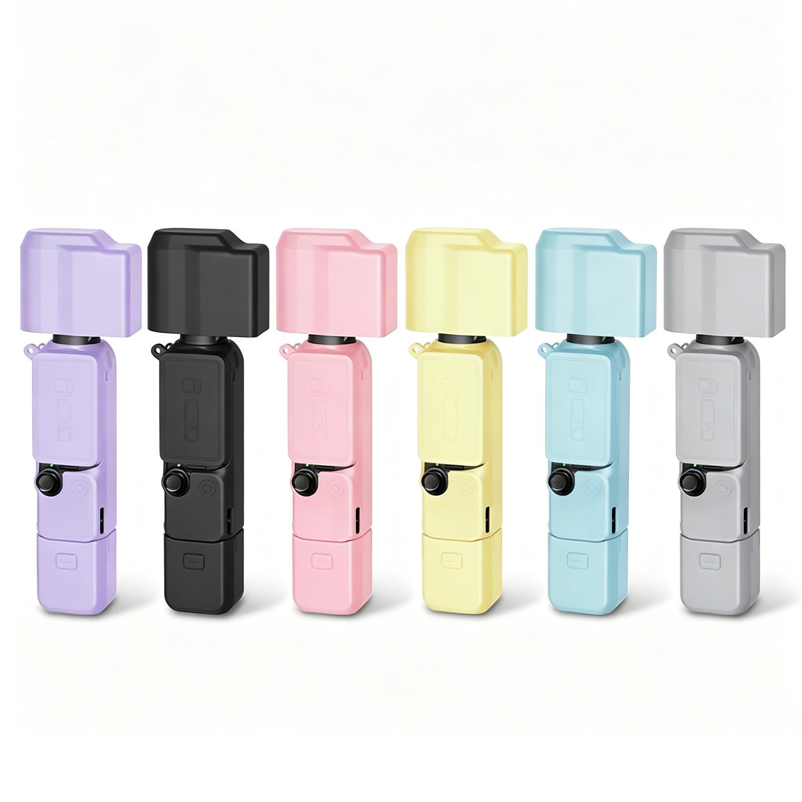 PULUZ 4 In 1 Silicone Protective Case For DJI Osmo Pocket 4 With Lens & Screen Covers grey