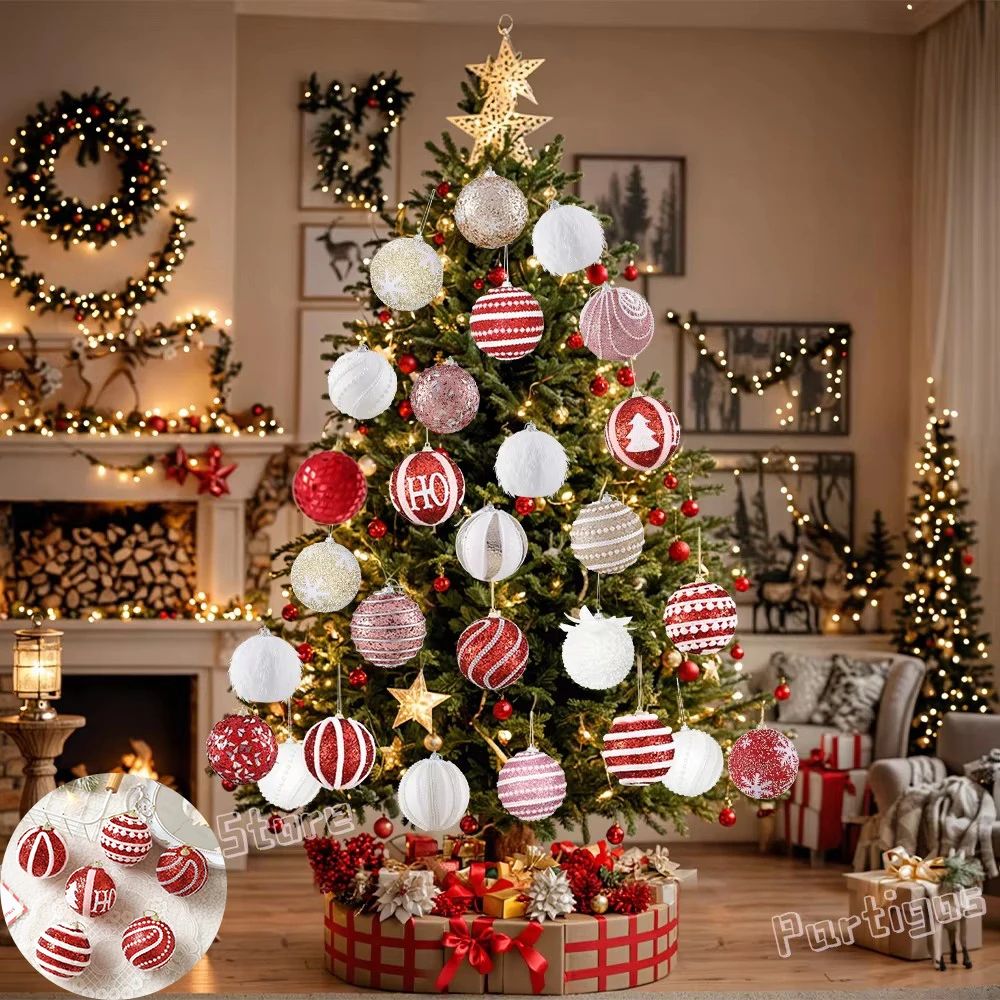 6pcs Christmas Ball Ornament Set For Xmas Tree And Party Decoration 22
