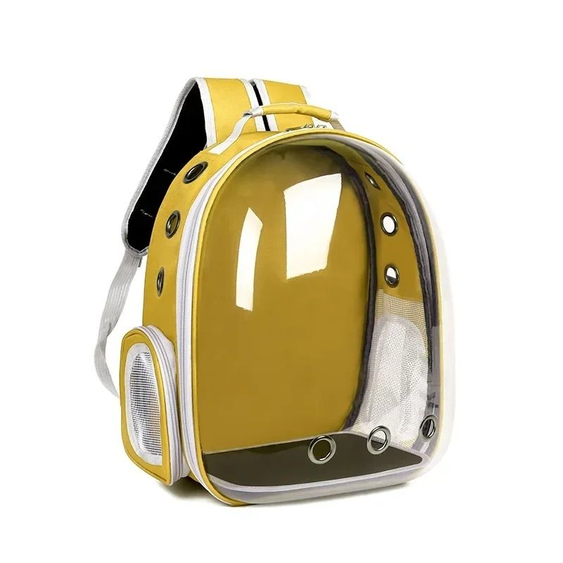 Space Capsule Transparent Breathable Pet Backpack yellow