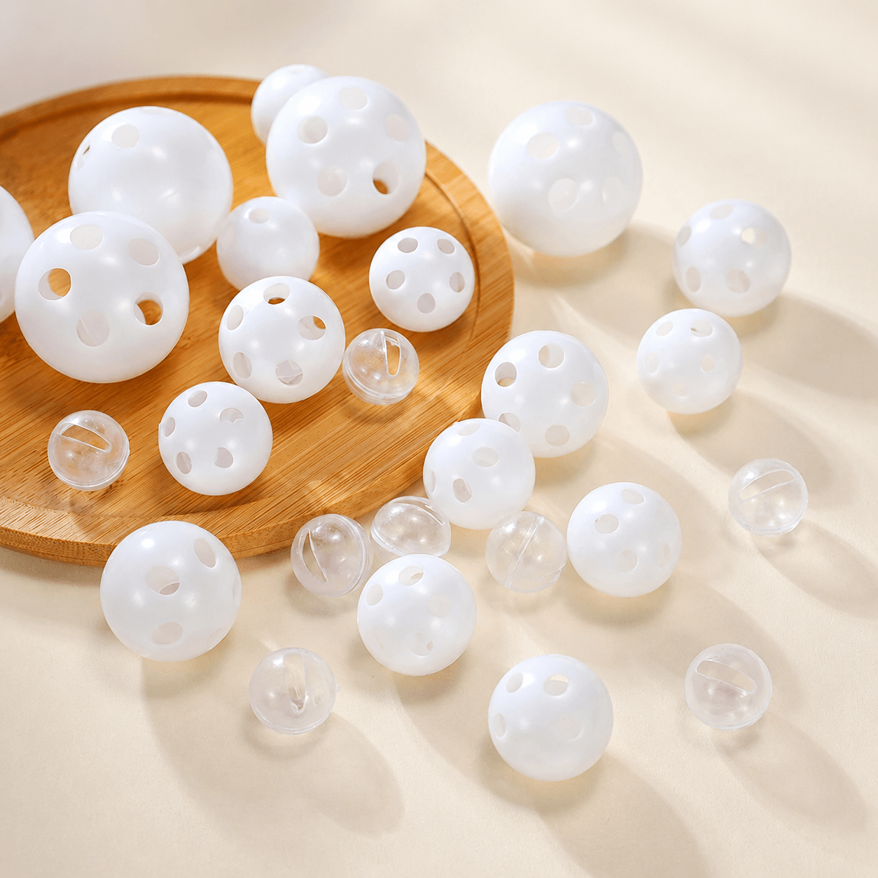 Plastic Rattle Bell Balls For Pet Toys Squeaker Noise Maker Inserts For Plush Toy Repair, DIY Crafts & Doll Accessorie rattle Ball 24mm 100 Pcs