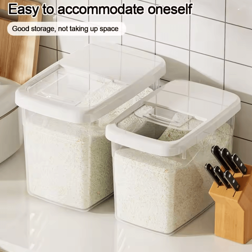 FreshGuard Rice Storage Container & Airtight Grain Dispenser black 7.5kg