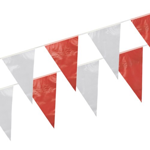 Papstar 5 X Wimpelkette, Folie 10 m rot/weiss wetterfest Image