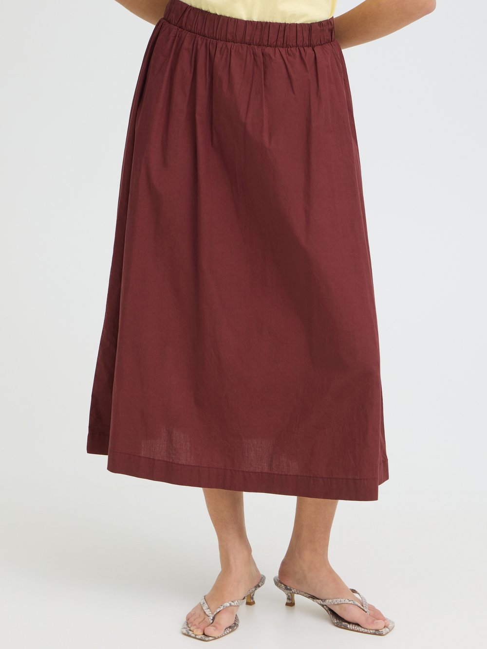 Ichi Freizeitrock IHLELAYA Elastische Taille Damen bordeaux, 40