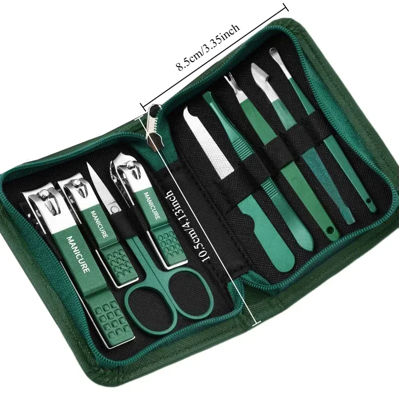 6-9-teiliges Maniküre-Set mit Lederetui, professionelles Fuß- und Gesichtspflege-Werkzeugset, Nagelknipser-Set aus Edelstahl, Geschenk Image