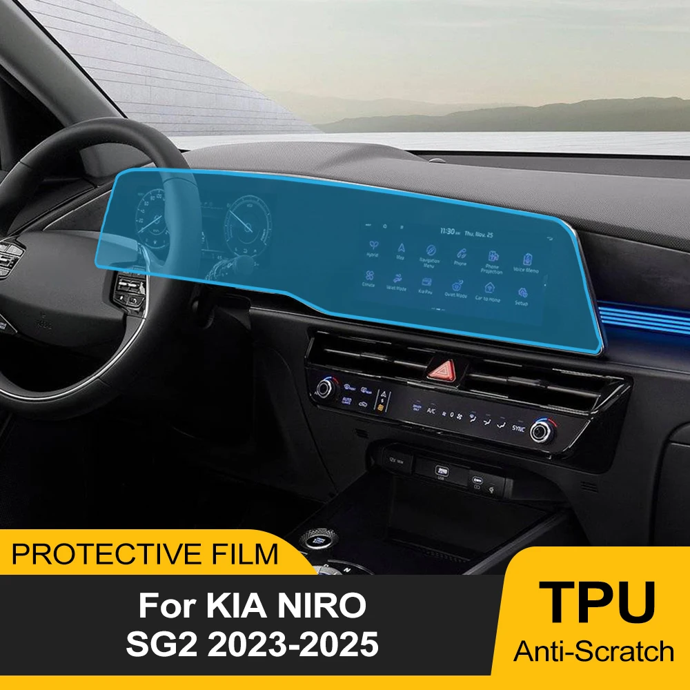 Für Kia Niro SG2 2025 2024 TPU Auto-Armaturenbrett-Displayschutzfolie Transparente Schutzfolie Kratzfest GPS-Navigation Vorgeschnittene PPF-Abdeckung Image