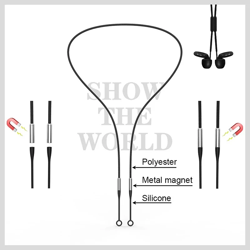 Flexibler Magnetischer Ohrstöpselhalter mit Silikonband Sicher für Sport Geräuschreduzierungsszenarien Image