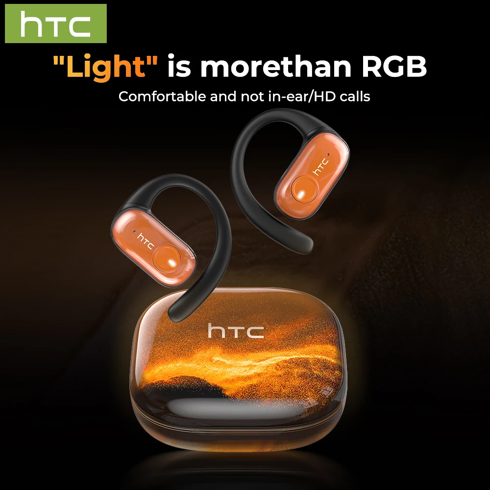 HTC NE10 KI-Übersetzer-Ohrhörer Open-Ear Kabellose Bluetooth-Kopfhörer TWS Sport Active Noise Cancelling Kopfhörer IPX5 Wasserdicht Image