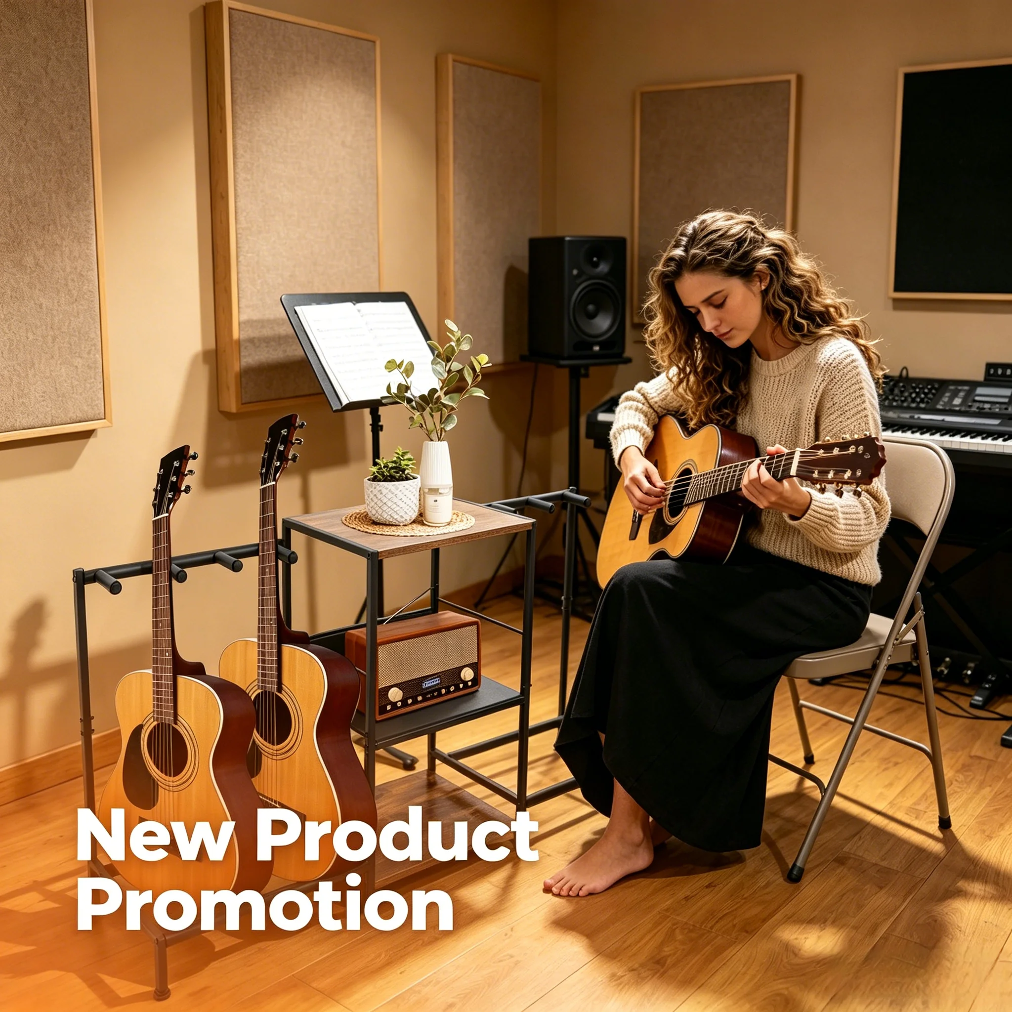 Gitarrenständer, Multi-Gitarrenständer für Zuhause/Studio, Gitarrenständerhalter, weich gepolsterter Schutz für Instrumentengeschäft, Musikstudio, Musikinstrumentenzubehör Image