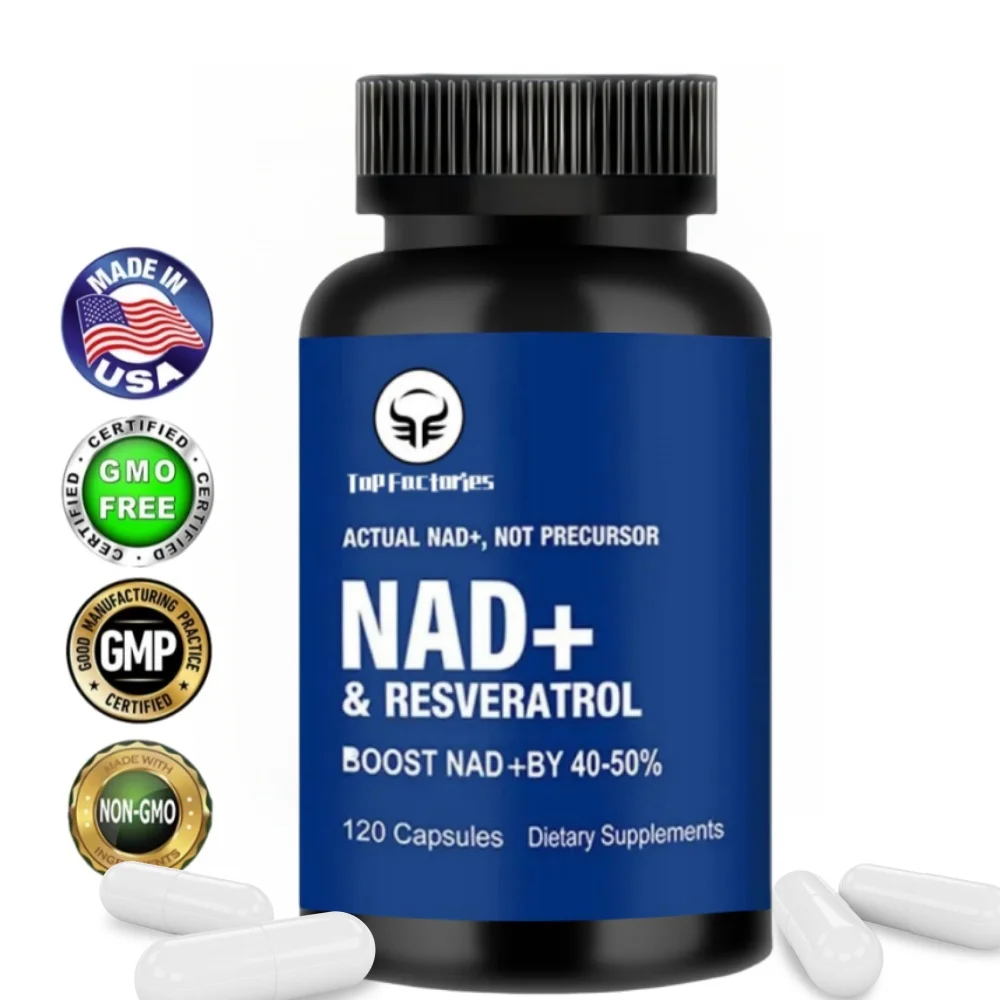 Top Factories NAD Supplements, Supplements with Resveratrol + Vitamin B3, Nad Plus Boost Supplements - Supports Cellular Health