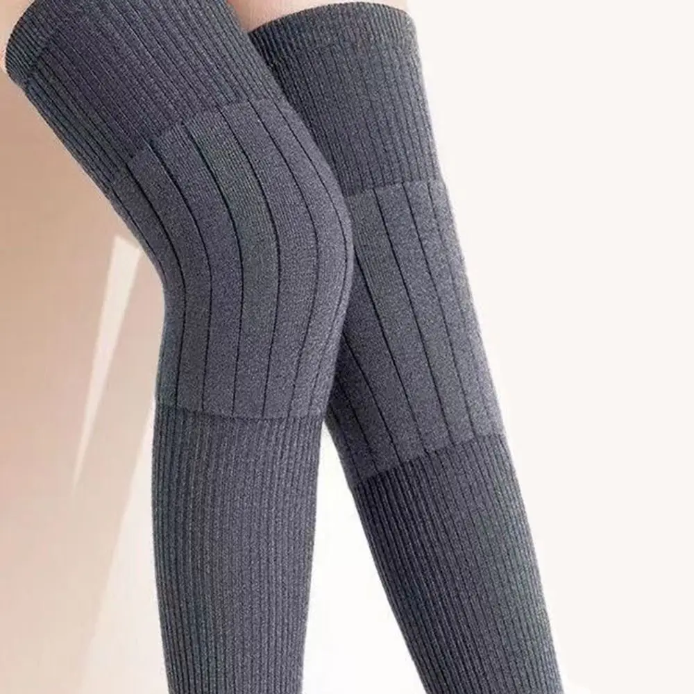 Neue elastische Winter-Knieschützer plus samtwarme Knie-Ärmel, verdickte Universal-Bein-Ärmel, winddicht, kältebeständig, Kniestütze Image