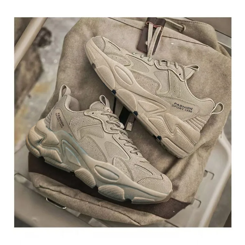 2026 Sommer Herren Unky Dad Sneakers Atmungsaktive Mesh Freizeitschuhe Dicke Sohle Streetwear Schuhe