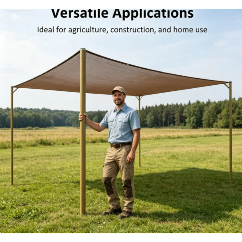 Langlebiges braunes UV-Schutz-Sonnenschutznetz für den Außenbereich, für Reisen, Picknicks, Pools, verschiedene Größen, 1 Stück, 3 m x 4 m