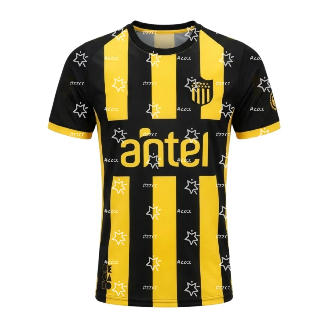 Maillot de football domicile CA Peñarol 25-26, ensemble d'entraînement, sport d'été, séchage rapide, t-shirt homme, vêtements enfant, t-shirt femme ﻿ ﻿