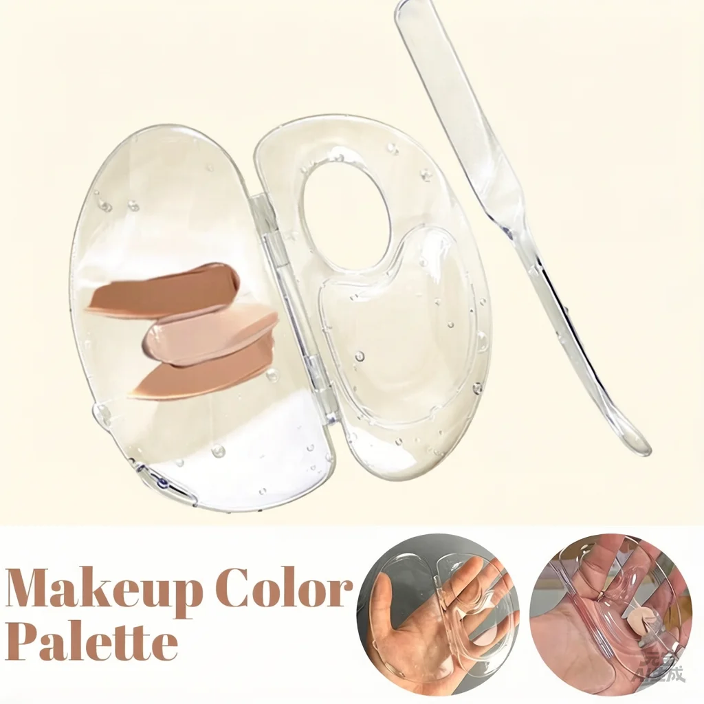 Faltbare Flüssig-Foundation-Palette, Acryl-Make-up-Werkzeugset, Creme-Mischstab-Set, Aufbewahrungs-Testpalette, Kosmetik-Schönheitszubehör Image