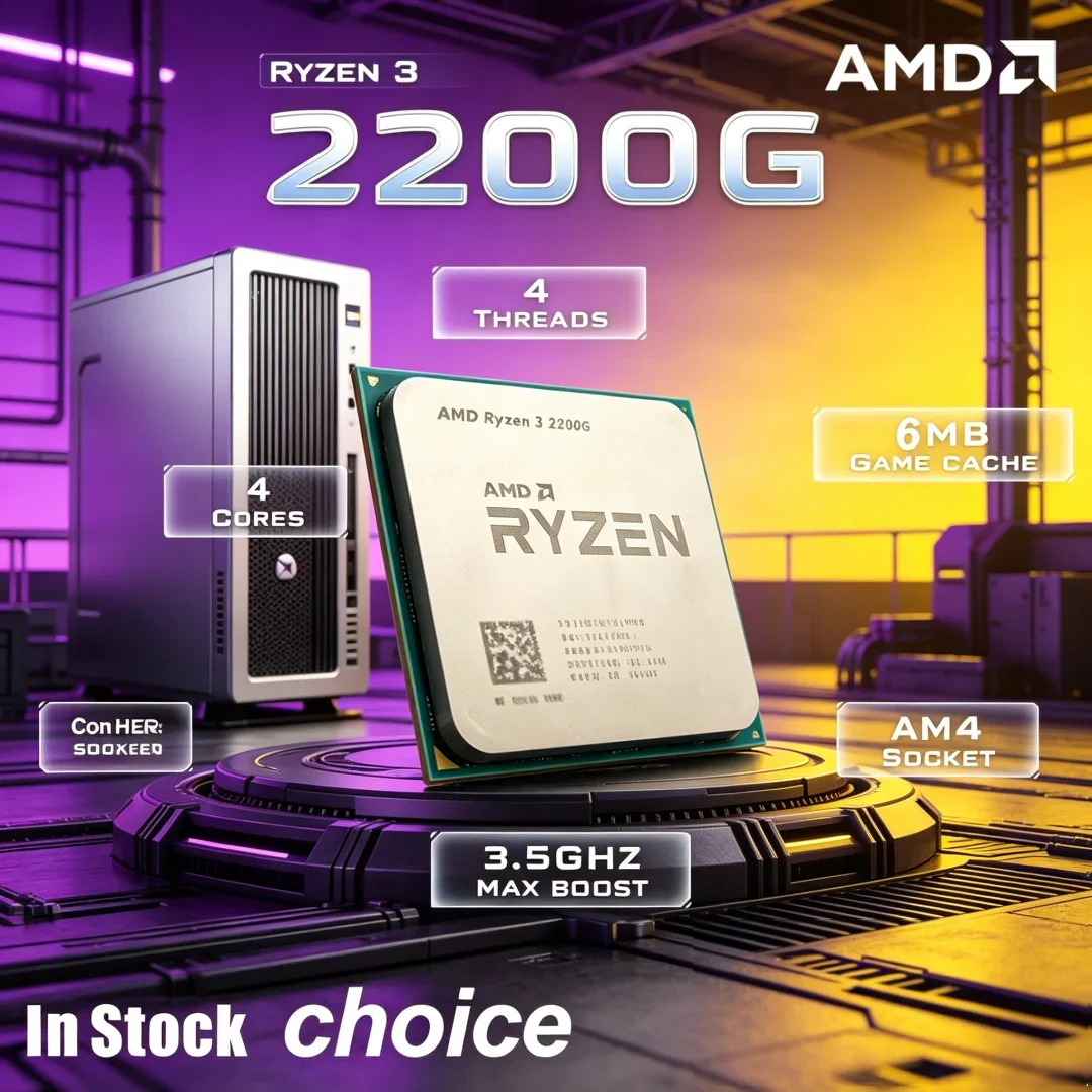 Günstige Wahl: Gebrauchter AMD Ryzen 3 2200G R3 2200G 3,5 GHz Zen 0,014 Quad-Core Quad-Thread CPU YD2200C5M4MFB Sockel AM4 ohne Kühler Image