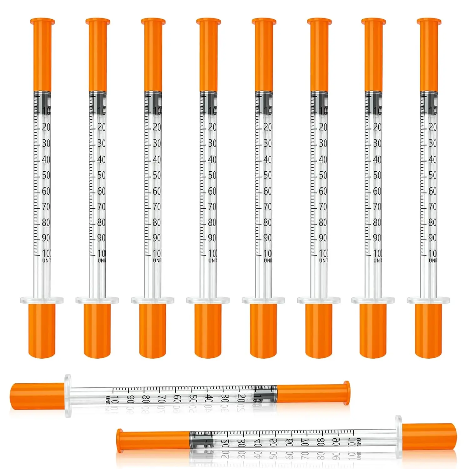 100er-Pack 0,5/1ml Spritzen mit Nadeln, einzeln verpackt für Labor- und Tierbedarf Image