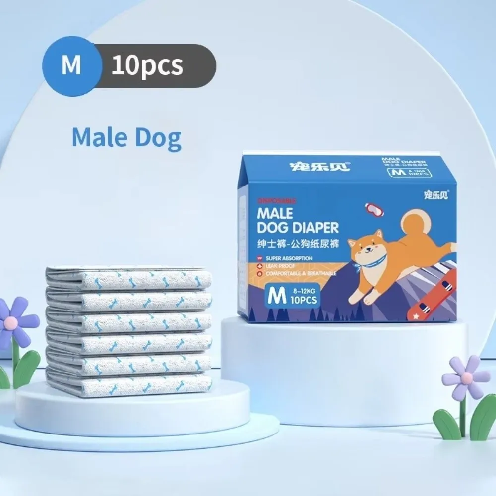 Neue Komfortable Weiche Einweg-Hundewindeln Superabsorbierend Auslaufsicher Hundewindeln für Weibchen und Rüden Welpen-Shorts Windeln Höschen Image