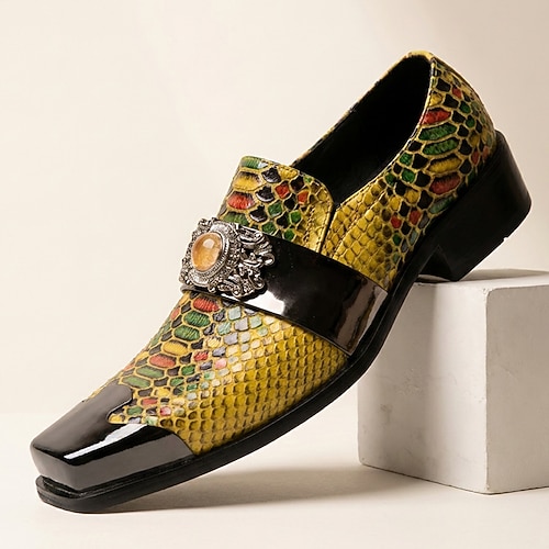 Luxuriöse Herren-Slipper mit Schlangenmuster – hochwertige Leder-Slipper für stilbewusste Herren, perfekt für Partys, Hochzeiten und VIP-Veranstaltungen. Image