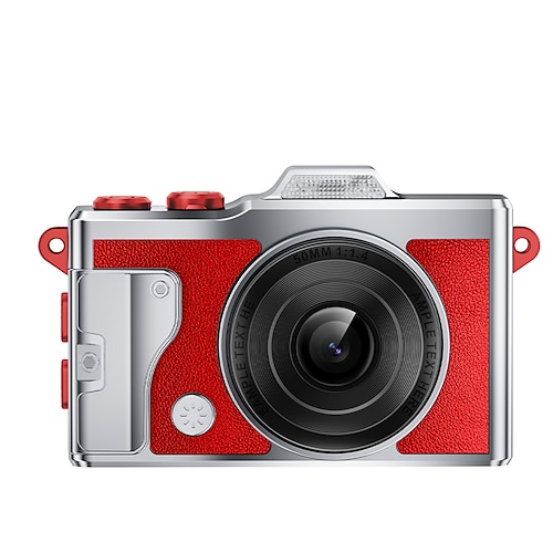 4K-Mini-Digitalkamera, tragbare Retro-Videokamera mit eingebautem Blitz und Filtern OTG, Ultra-HD-Loop-Aufnahme, winzige Vlog-Kamera für Kinder Erwachsene, inklusive Halskette Handgelenkschlaufe Image