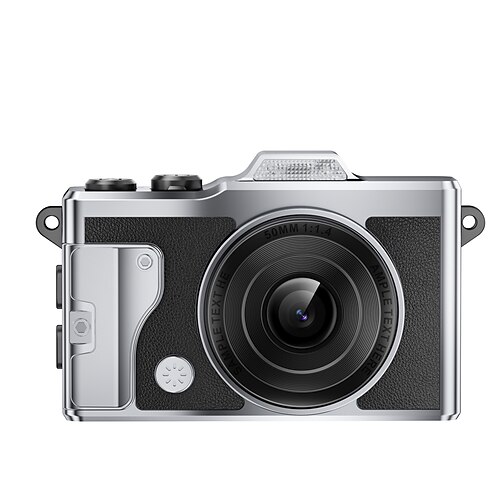 4K-Mini-Digitalkamera, tragbare Retro-Videokamera mit eingebautem Blitz und Filtern OTG, Ultra-HD-Loop-Aufnahme, winzige Vlog-Kamera für Kinder Erwachsene, inklusive Halskette Handgelenkschlaufe