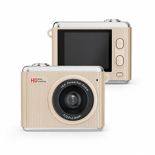 64-Megapixel-Mini-Digitalkamera für Kinder Tragbare Kamera für Teenager mit 16-fachem Zoom, 1,4-Zoll-HD-Bildschirm, inklusive Filtern, Serienbildauslöser und Halskette. Schlüsselanhänger,