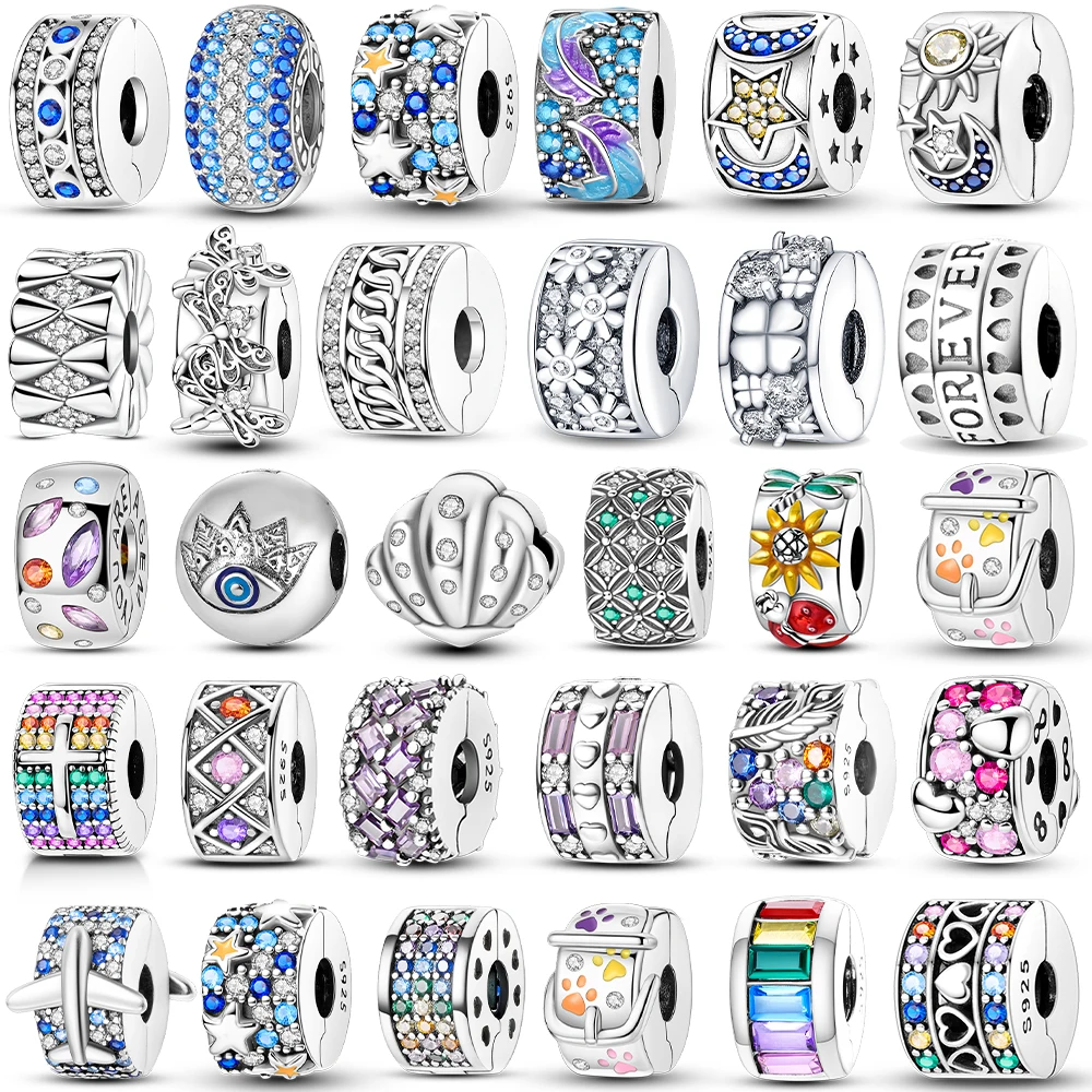 Evil Eye Muschel Pfotenabdruck Flugzeug Versilberte Perlen Original Charms Passend für Armbänder Taschen Schlüsselanhänger DIY Damen Geschenk Accessoire Image