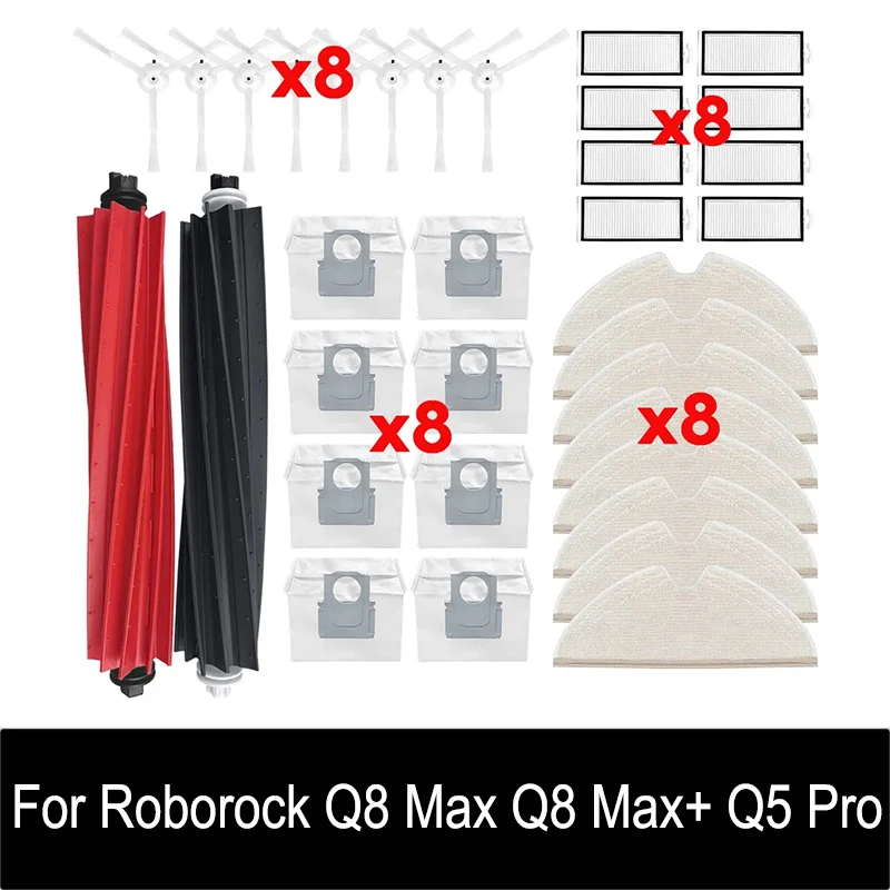 Für Roborock Q8 Max / Q8 Max Plus / Q5 Pro Plus Roller Seite Pinsel Filter Mopp Staubbeutel Roboter staubsauger Zubehör Ersatzteil Image