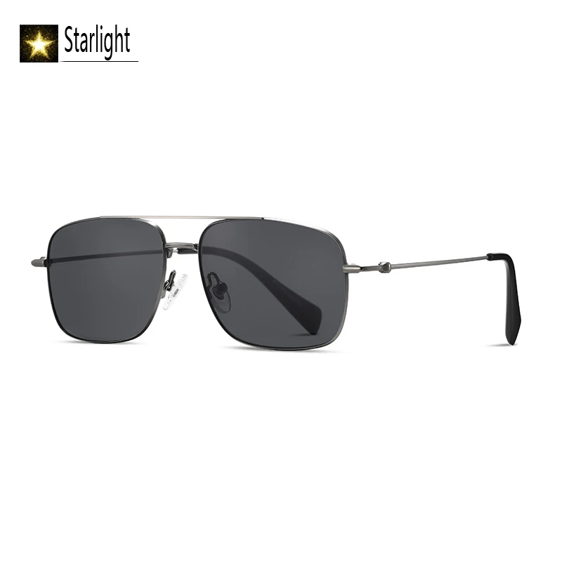 Sonnenbrille mit Titanrahmen, hochauflösende gehärtete Glaslinse, entspiegelt, Fahren, Reisebrille, Herren, UV400, Outdoor, 140 mm Image