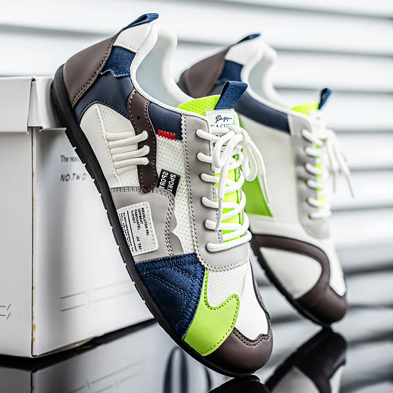 Stilvolle, trendige Freizeit-Sneaker für Herren, bequeme Walking-Streetwear-Schuhe mit flacher Sohle